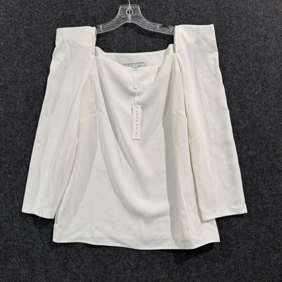 Trina Turk Blanche Top Women's Medium Long Sleeve Square Neck Elegant Blouse - Picture 1 of 10